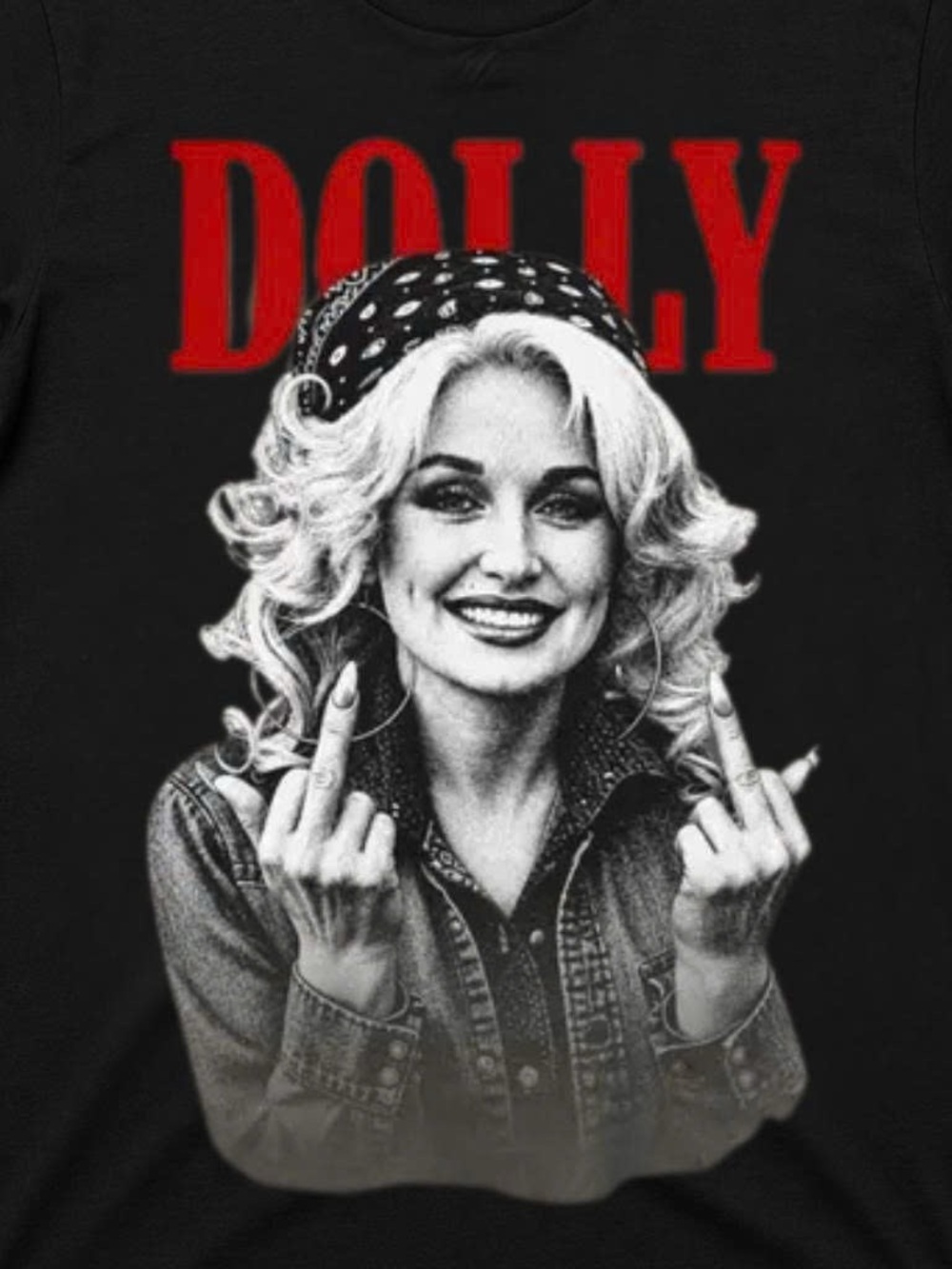 Black Gildan Shirt Dolly Parton Graphic Tee - Picture 2 of 3